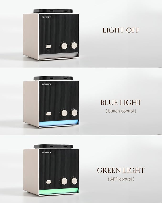 Smart Aroma Dual-Scent Waterless Essential Oil Diffuser, Cold Air Tech Scent Air Machine for 2000 Sq Ft, 2×200ml Hotel Collection Diffuser for Home & Office (Gold Titanium, Two Scents)