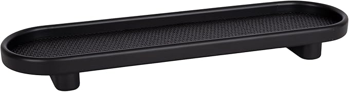 Kate and Laurel Planche Decorative Capsule Woven Tray with Solid Wood Frame, 27 x 8, Black, Modern Slim Wood Rectangle Serving Tray for Living Room