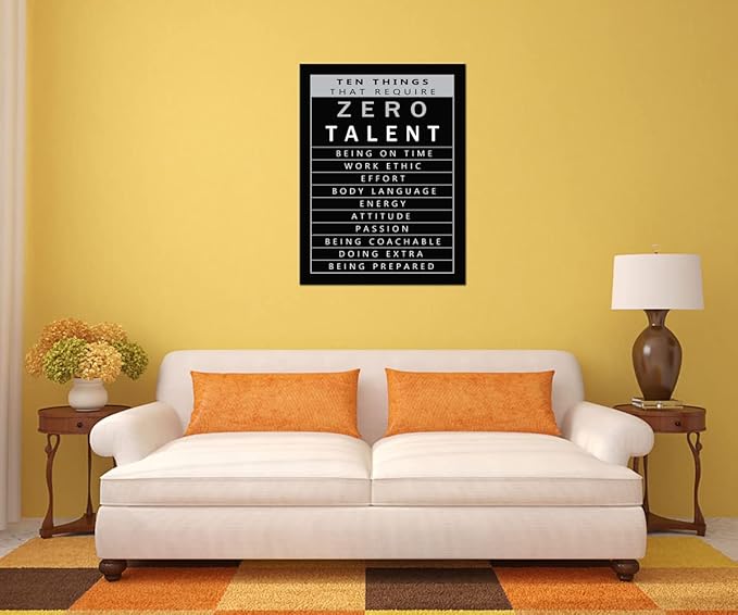 Inspirational Wall Art Ten Things That Require Zero Talent Quote Motivational Canvas Poster Painting Prints Wall Pictures for Living Room Office Home Decor Framed Artwork [30''W x 40''H]