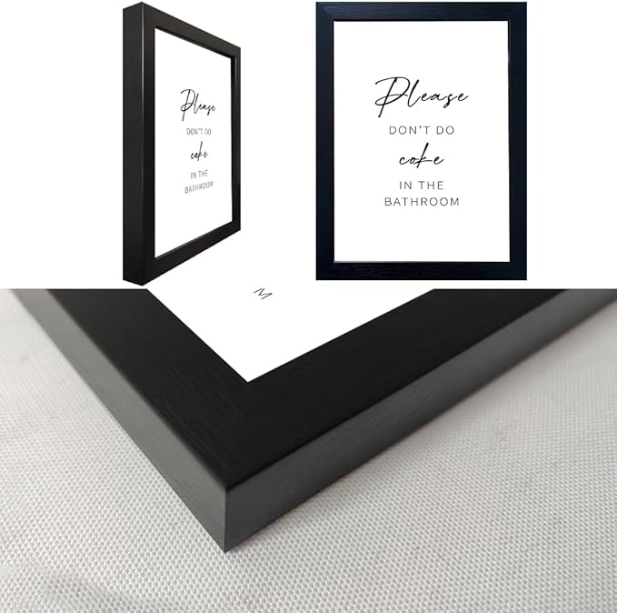 Framed Wall Decor 'Please Don't Do Coke in the Bathroom' Sign - Black and White Canvas Picture Painting for Bathroom Decoration