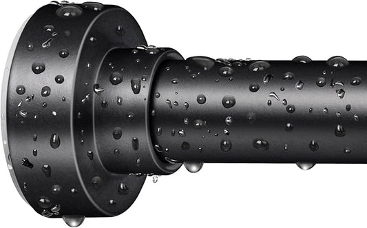 YNL Tension Shower Curtain Rod 34-66 Inch, Adjustable Spring Tension Curtain Rod No Drilling, Non-Slip, Never Rust, Stainless Steel, for Small Window Laundry Door Entryway, Matte Black