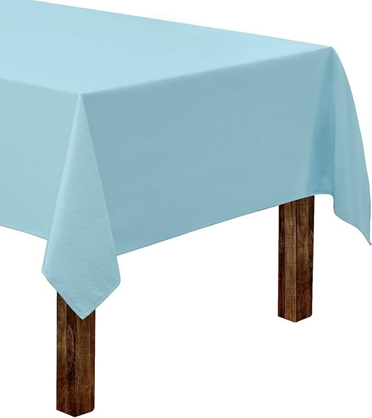 Gee Di Moda Rectangle Tablecloth - 60 x 102 Inch Baby Blue Table Cloth for 6 Foot Rectangle Table - Heavy Duty Washable Fabric - for 6 Ft Buffet Table, Holiday Party, Dinner, Wedding & Baby Shower