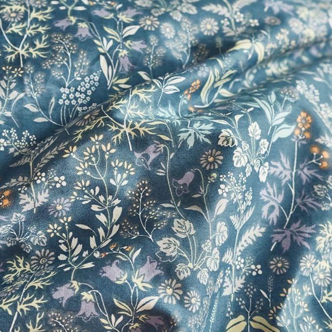 mixinni Small Blue Flower Duvet Cover Twin XL Teen Girls Floral Duvet Comforter Cover Soft Cotton Bedding Set with Zipper Closure 4 Corner Ties for Girls-Twin XL