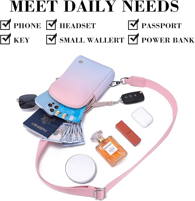 INICAT Travel Small Sling Bag Leather Crossbody Bags for Women Fanny Packs Cross Body Bag for Woman Cross Body Purses