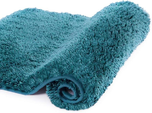 Walensee Bath Mat Non Slip Absorbent Microfiber Shaggy Rug (20 x 32, Teal) Thick Plush Shower Mat Machine Washable
