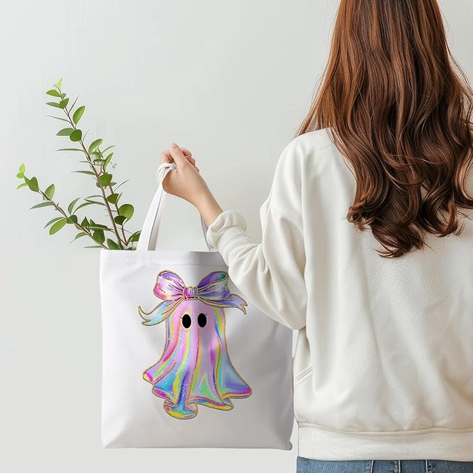 Halloween Tote Bag, Halloween Gifts for Women, Horror Tote Bag, Reusable Grocery Bags Shopping Bags