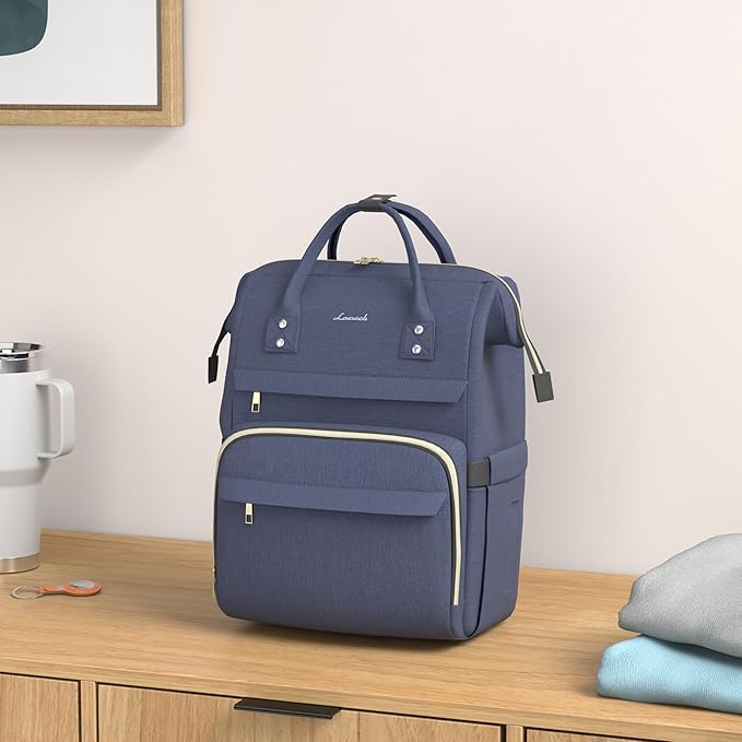 LOVEVOOK Laptop Backpack for Women,15.6 Inch Professional Womens Travel Backpack Purse Computer Laptop Bag Nurse Teacher Backpack,Waterproof College Work Bag Carry on Back Pack with USB Port,Dark Blue