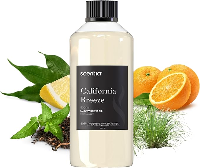 Hotel Diffuser Oil Inspired by The Delano Beach Club Hotel Scent - 500 mL 16.9 fl oz - Essential Oil Blend Orange, Green Tea & Jasmine for Aromatherapy Diffusers - California Breeze