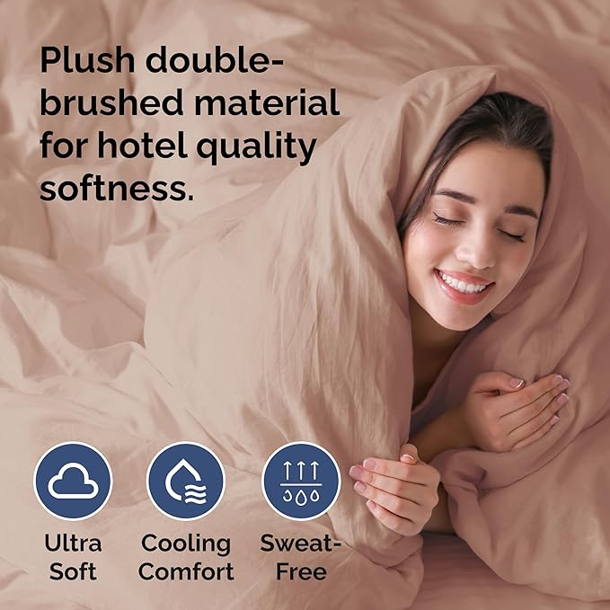 Duvet Cover Full Size Set - Extra Soft Full Size Duvet Cover 80 x 90 with 2 Pillow Shams - Hotel Luxury Quality Easy Care and Fade Free w/Zipper Closures & Ties - Comfy Breathable Bedding Set (Mauve)