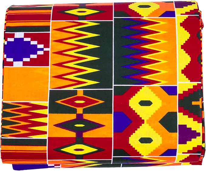 African Wax Fabrics 6 Yard 100% Cotton Ankara Kente Print Fabric for Party Dress