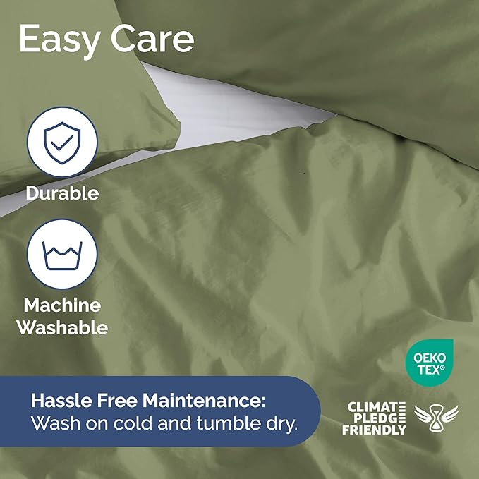 Duvet Cover King Size Set - Extra Soft King Size Duvet Cover 104 x 90 with 2 Pillow Shams - Hotel Luxury Easy Care and Fade Free w/Zipper Closures & Ties - Comfy Breathable Bedding Set (Sage Green)