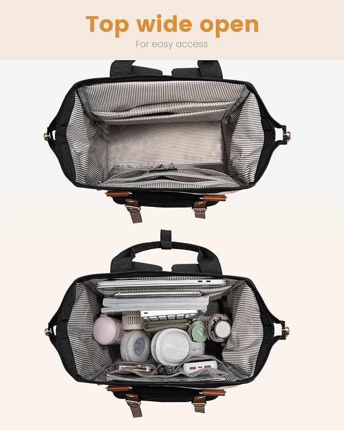 LOVEVOOK Extra Large Travel Laptop Backpack for Women, 18 Inch Work Backpack Purse, Teacher Business Computer Bag Weekender Backpack with Luggage Strap, Doctor Nurse Bags College Bookbag