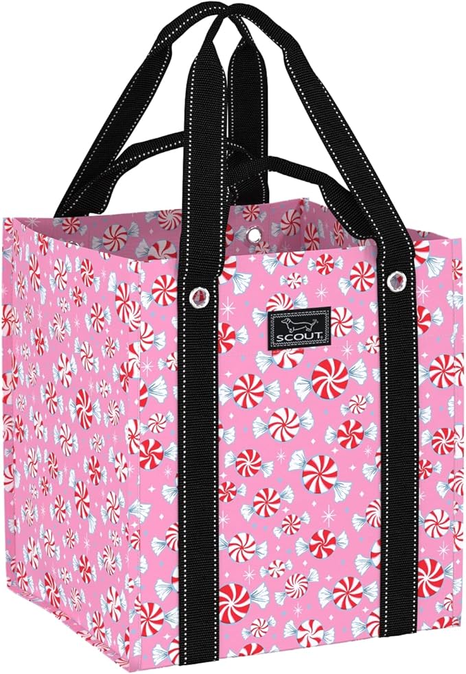SCOUT Bagette Market Tote - Large Reusable Grocery Bag with Burst-Proof Bottom, Two Sets of Straps, Double Capacity, Folds Flat to Store