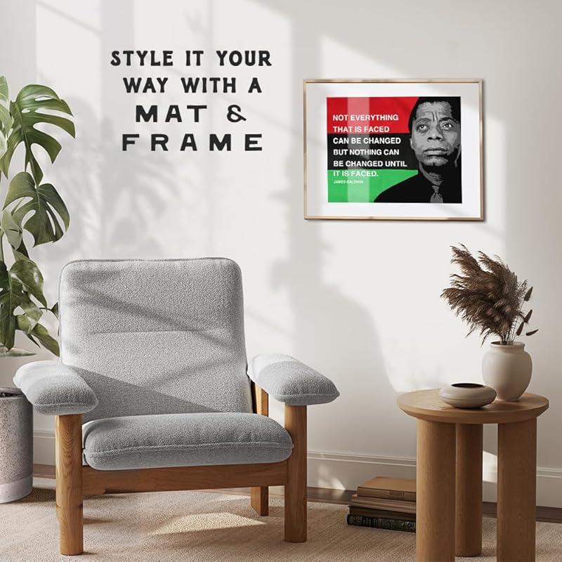 James Baldwin Quote Black History Wall Art - 11x14 Inspirational African American Decor - Civil Rights Motivational Poster - Black History Month Home Office Decoration - Powerful Message Print