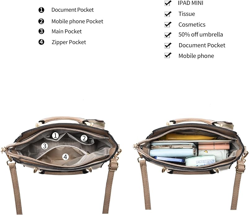 Xiaoyu Fashion Purses and Handbags for Women Ladies Crossbody Bags Top Handle Satchel Shoulder Bags Small Totes