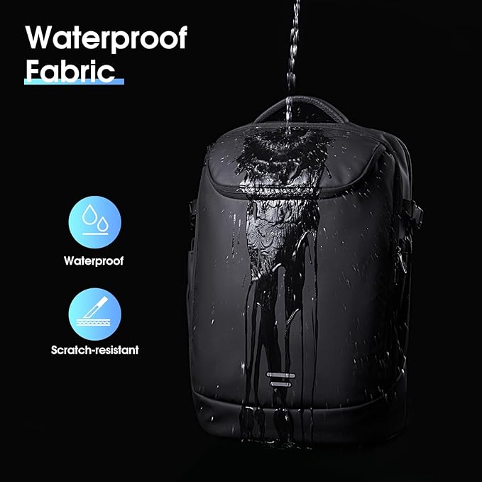 Travel Backpack for Women, Carry on Luggage 30L Flight Approved Water-resistant Lightweight Business Backpack Fits 17.3 Inch Laptop with Shoes Compartment, Black