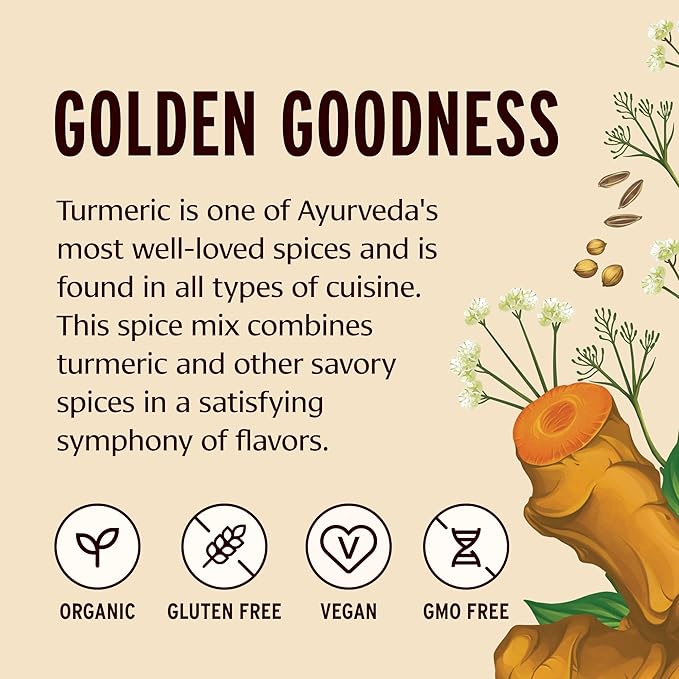 Banyan Botanicals Turmeric Masala Spice Mix – Organic Ayurvedic Spice Blend – Warming & Savory Cooking Spices with Organic Turmeric Powder – 2.6 oz – Non-GMO Sustainably Sourced Vegan