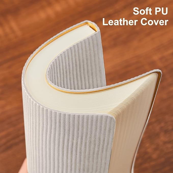 Lined Journal Notebook for Work College Ruled Note Book 5.79"x8.27" A5 PU Leather Daily Journaling 216 Pages for Women Men Writing Home School Supplies Business (A5 Lined 216pages, 06-Grey)