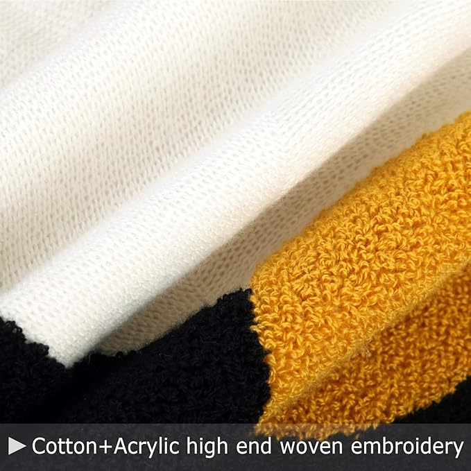 Merrycolor Tufted Boho Decorative Throw Pillow Covers Mid Century Modern Pillows Sun Pillowcases Couch Pillow Covers for Bed Sofa Living Room 18 X 18 Inch Mustard Yellow and Black