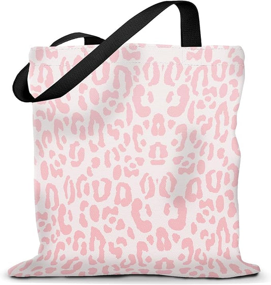 Canvas Tote Bag for Women，Cute Heavy-Duty Shoulder Bag with Zipper Pocket -Travel Tote for Grocery, Gym,Shopping