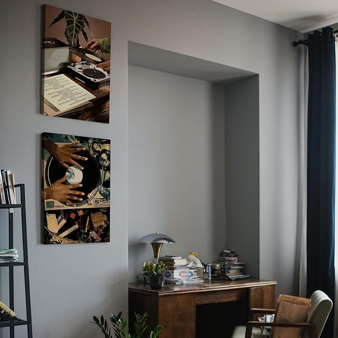 YFvrPt Black Woman Wall Art Set of 3 Large Trendy African American Women Wall Decor Abstract Black Girl Canvas Poster Prints Aesthetic Pictures for Bedroom Living Room Framed 16x24 inch