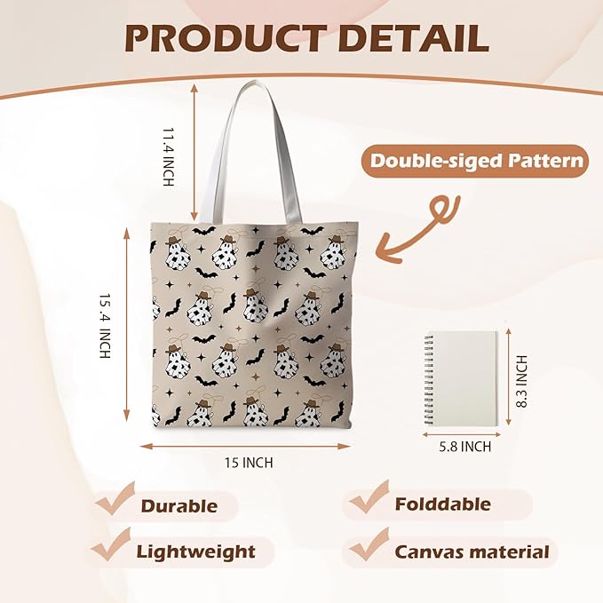 Halloween Tote Bag, Halloween Gifts for Women, Horror Tote Bag, Reusable Grocery Bags Shopping Bags