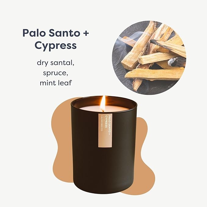 Calyan Wax Co. Soy Wax Candle, Rosewood + Amber Scented Candle, 75 Hour Burn Time, Aromatherapy Soy Candles, Non Toxic & Vegan Soy Wax, Black Tumbler Scented Candles, 10.2oz