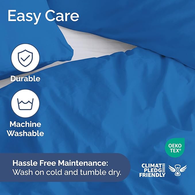 Duvet Cover Cal King Size Set - Extra Soft Cal King Size Duvet Cover 104 x 98 with 2 Pillow Shams - Hotel Luxury Easy Care and Fade Free w/Zipper Closures & Ties - Breathable Bedding Set (Royal Blue)