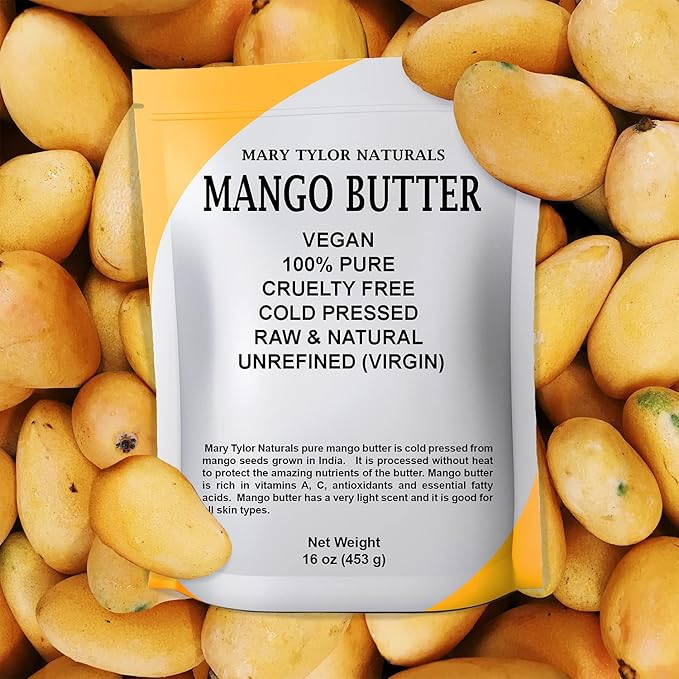 Mary Tylor Naturals Mango Butter 1 lb Cold Pressed, Unrefined,Raw Pure Mango Butter —