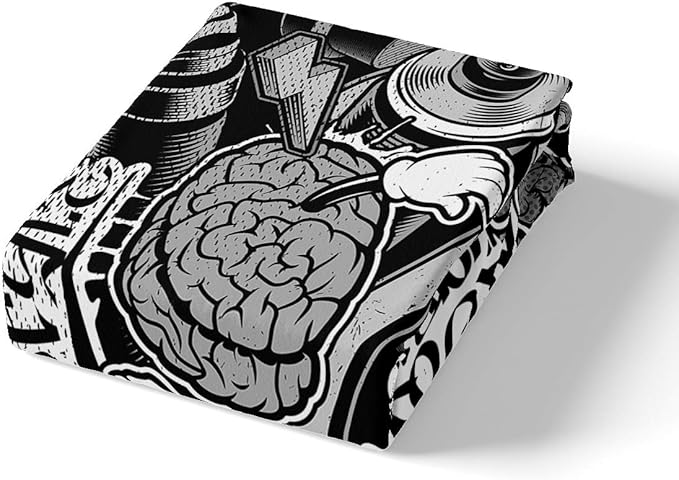 Feelyou Graffiti Bedding Set for Teens Boys King Rock Music Theme Duvet Cover Set Hip Hop Comforter Cover Set Kids Teenage Street Art Quilt Cover Hippie Room Decor Bedding with 2 Pillow Shams (3Pcs)