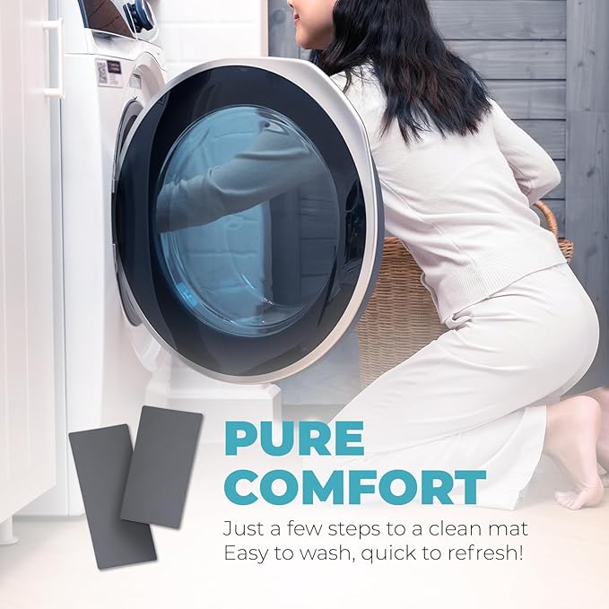 Homergy Bath Mat – Super‑Absorbent & Quick‑Dry with Non‑Slip Rubber Backing, Machine Washable & Odor Resistant – 24x48 in, Dark Gray