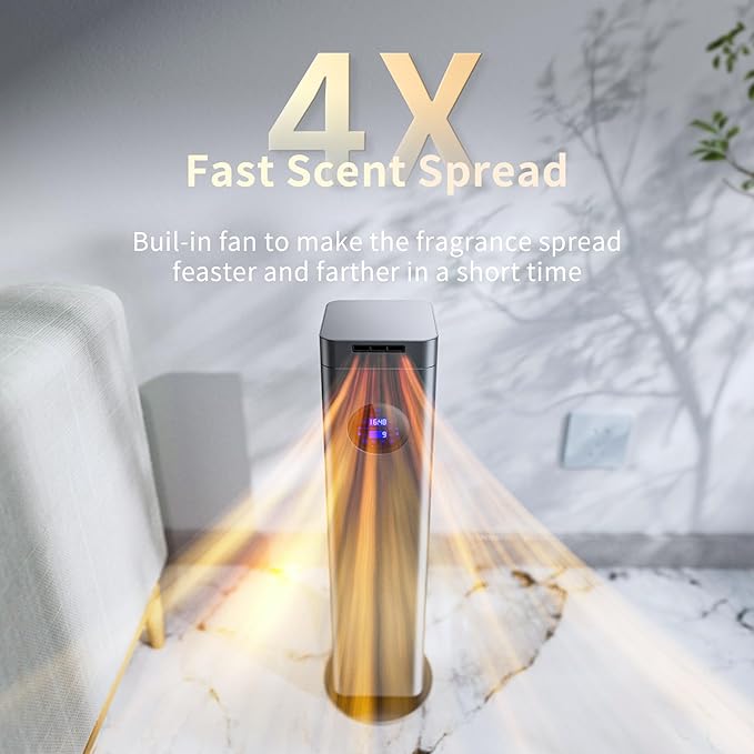 1500ml Scent Air Machine for Home, 4000 sq. ft Coverage Waterless Diffuser Essential Oil Diffuser Hotel Scent Diffuser Cold Air Nebulizer for Large Room Hotel Office (Deep Gray)