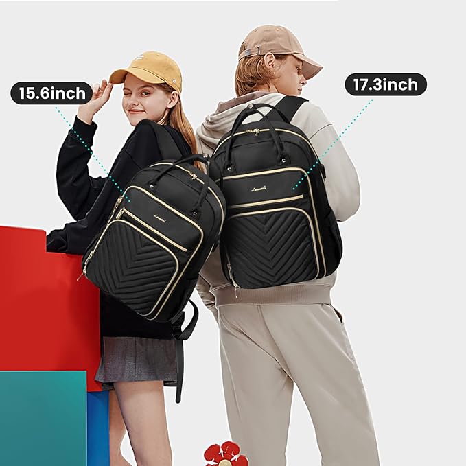 LOVEVOOK Laptop Backpack Women Teacher Backpack,15.6 Inch Laptop Bag with USB Port,Waterproof Daypack for Work Travel,Black