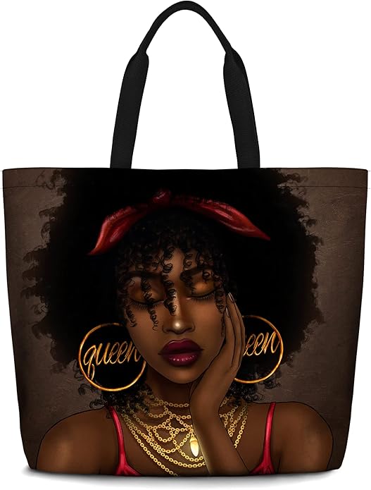 IAGM Women Tote Bags African American Woman Shoulder Bag Afro Black Girl Magic Satchel Handbags For Shopping,Work,Grocery,Gym