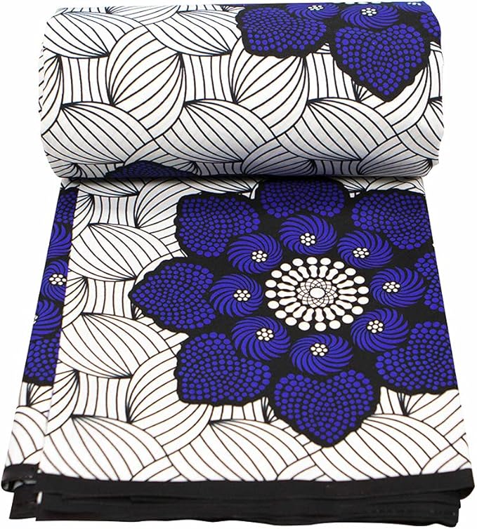 African Fabric Kente Cloth by The Yard 6 Yards Polyester African American Ankara Print Wax Fabric A04