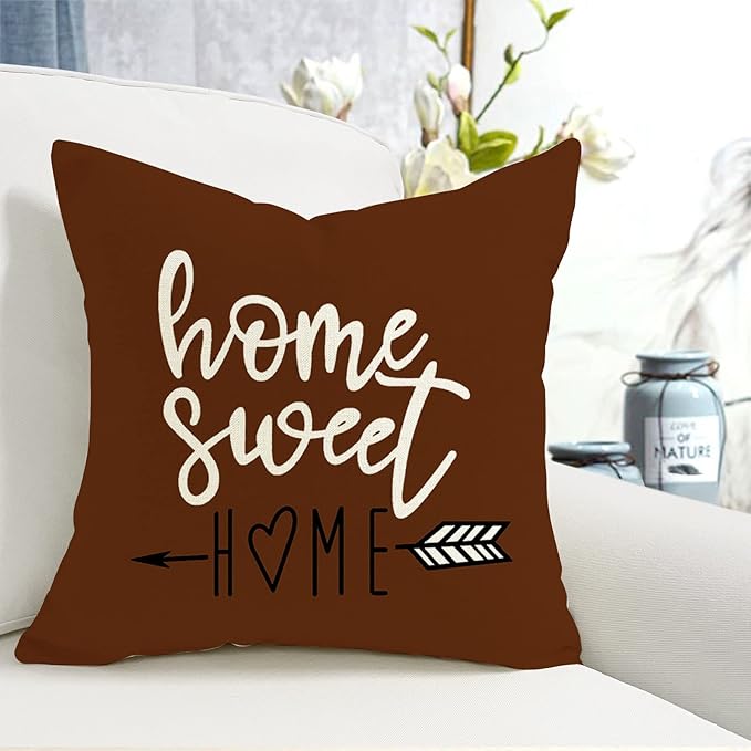 YCOLL Pillow Covers 16x16 Set of 4, Modern Sofa Throw Pillow Cover, Decorative Outdoor Linen Fabric Pillow Case for Couch Bed Car, Coffee