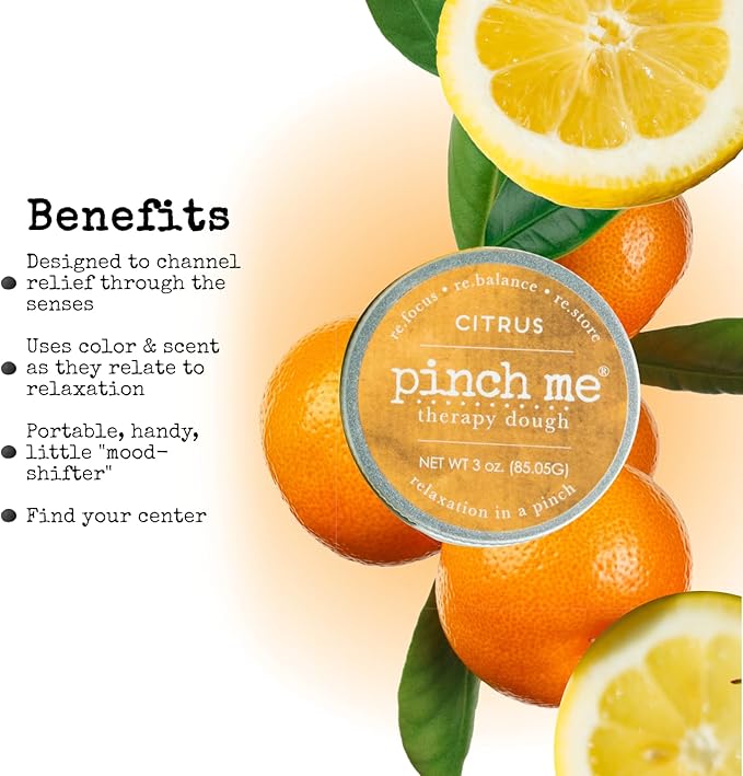 Pinch Me Therapy Dough - Holistic Aromatherapy Stress Relieving Putty - 10 Ounce (Citrus)