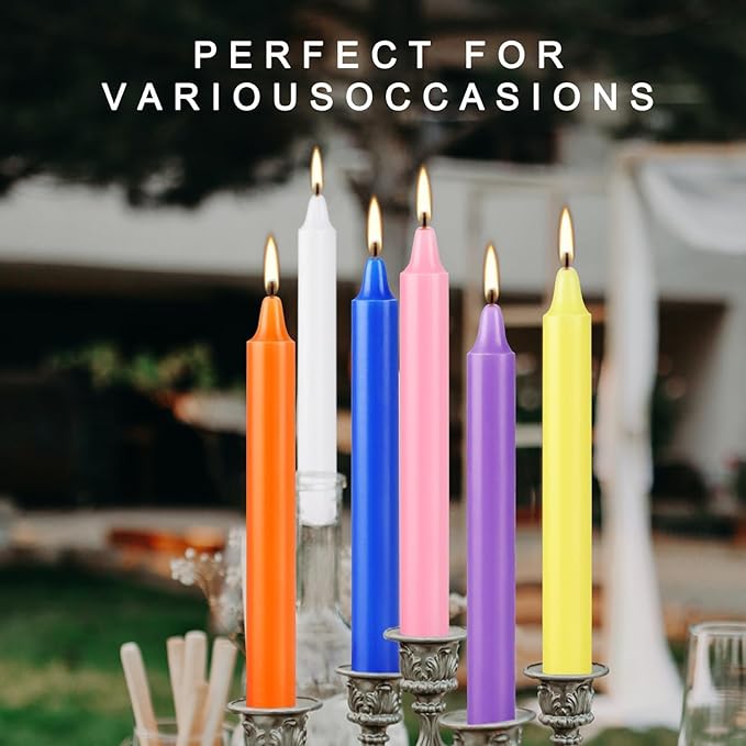 40 Pack Mini Taper Spell Candle-4 Inch Multi-Colored Candle Sticks-for Home Decor Kitchen Decor Wedding Decoration-10 Colours