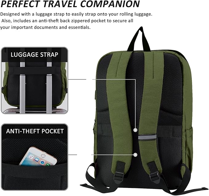 MAXTOP Deep Storage Laptop Backpack with USB Charging Port[Water Resistant] College School Computer Bookbag Fits 17 Inch Laptop