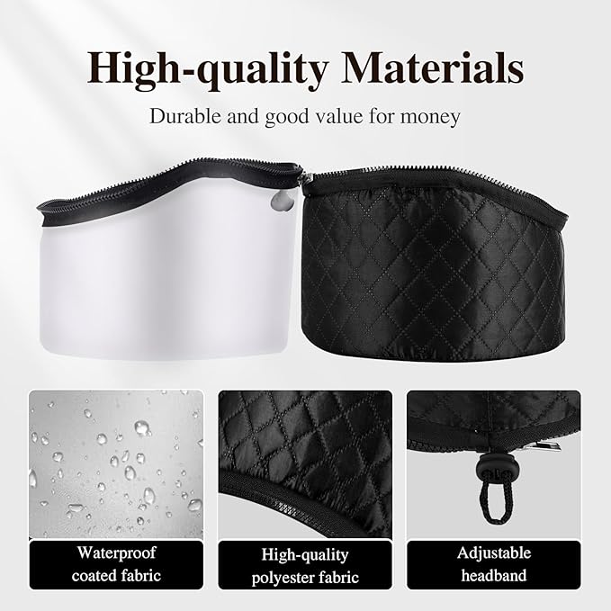 Heat Cap for Deep Conditioning: 10-Level Heats Up Quickly 3 Time Settings Hair Steamer for Natural Hair Home Use Thermal Steam Cap for Black Hair Portable Heating Caps