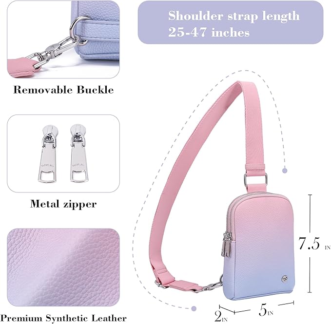 INICAT Travel Small Sling Bag Leather Crossbody Bags for Women Fanny Packs Cross Body Bag for Woman Cross Body Purses