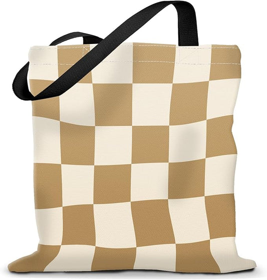 Canvas Tote Bag for Women，Cute Heavy-Duty Shoulder Bag with Zipper Pocket -Travel Tote for Grocery, Gym,Shopping