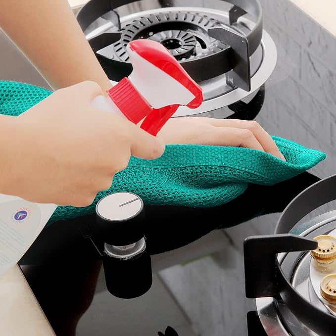 Homaxy 100% Cotton Waffle Weave Kitchen Dish Towels, Ultra Soft Absorbent Quick Drying Cleaning Towel, 13 x 28 Inches, 8-Pack, Teal