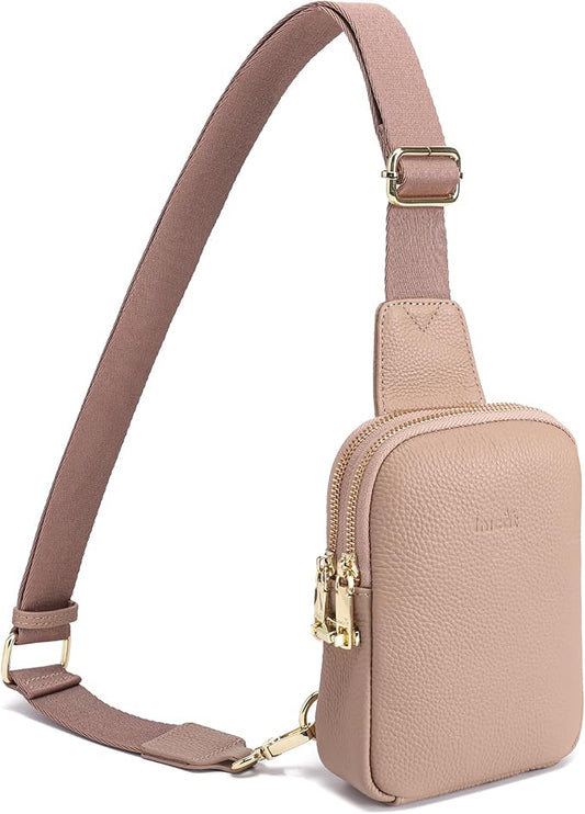 INICAT Travel Small Sling Bag Leather Crossbody Bags for Women Fanny Packs Cross Body Bag for Woman Cross Body Purses