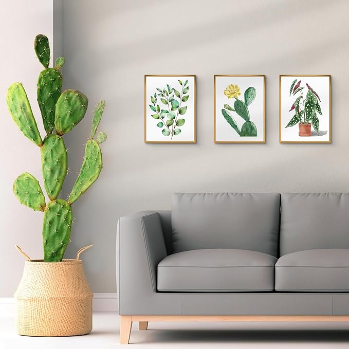 Golden State Art 12x16 Picture Frame 3 Pack - Aluminum Frames with 8.5x11 Removable Mats & Real Glass, Display 12x16 Posters or 8.5x11 Photos - Bronze Gallery Wall Frames for Home Office Decor