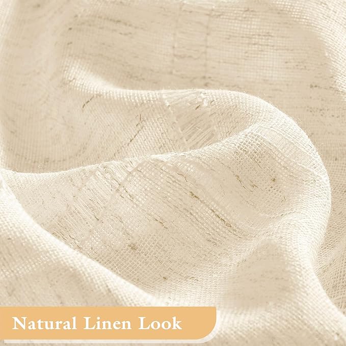 Small Stall Boho Farmhouse Shower Curtain with Tassel, Modern Bohemian French Country Chic Bathroom Shower Curtain Set with PEVA Liner, Linen Fabric Shower Curtain 36x72 - Beige/Cream