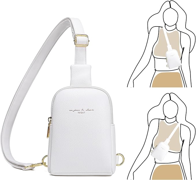 INICAT Travel Small Sling Bag Faux Leather Crossbody Bags Women Fanny Packs Cross Body Bag Purses for Woman