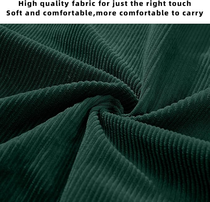 KALIDI Women Corduroy Tote Bag Zipper Casual Tote's Handbag Big Capacity Shoulder Bag with Pockets