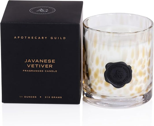 Zodax Apothecary Guild Scented Opal Glass Jar Candle in Gift Box- 11 oz - Javanese Vetiver