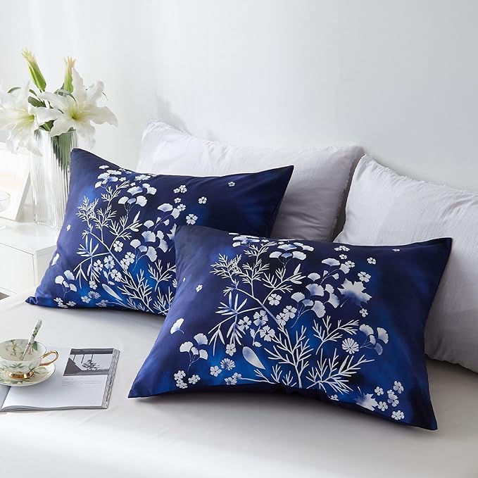 Cupocupa Duvet Cover Full Size Set Boho Floral Pattern Full Duvet Cover Set for Full Size Bed Vintage Soft Bedding Leaf Print Duvet Cover with Pillowcases